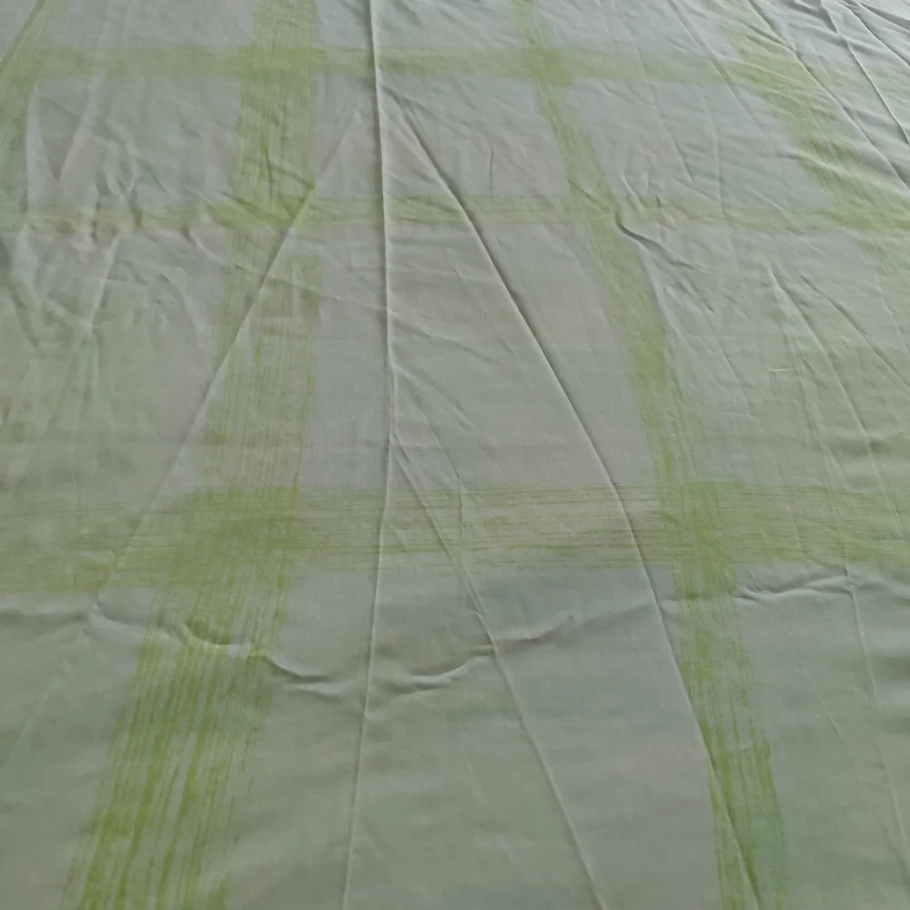 Vintage Queen Fitted Sheet / Blue/Green Pastel / Watercolor